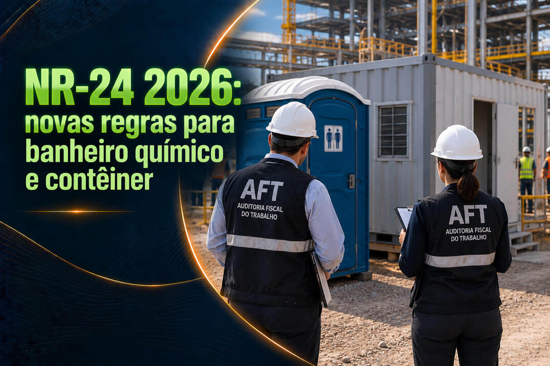 NR-24 2026: novas regras para banheiro químico e contêiner